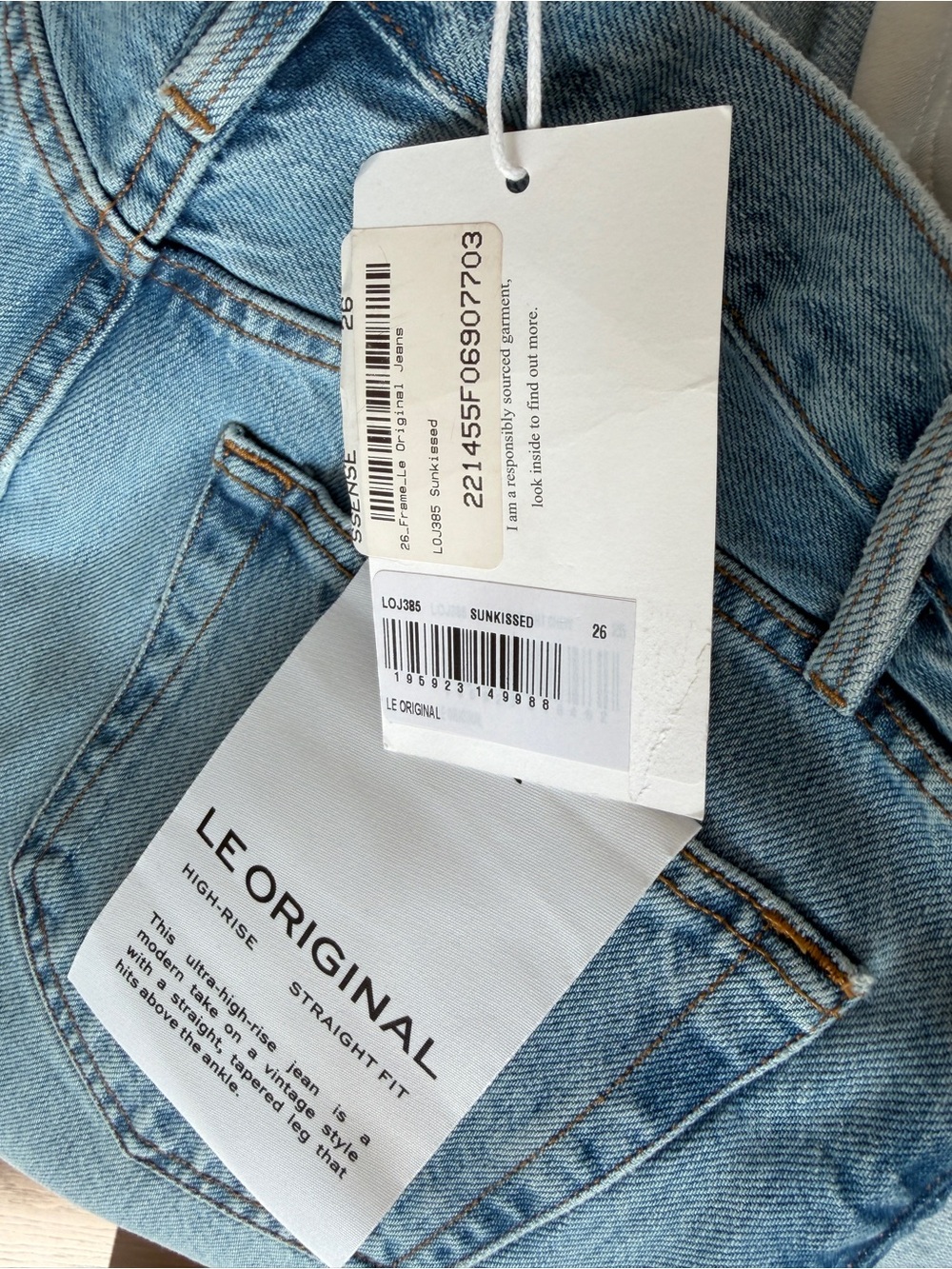 Frame Denim Le Original High-Rise Straight Fit Jeans - Light Blue